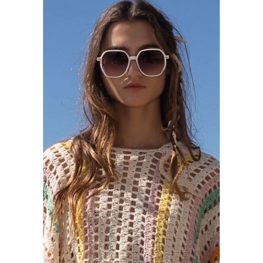 POL White Trendy Oversized Fashion Sunnies
